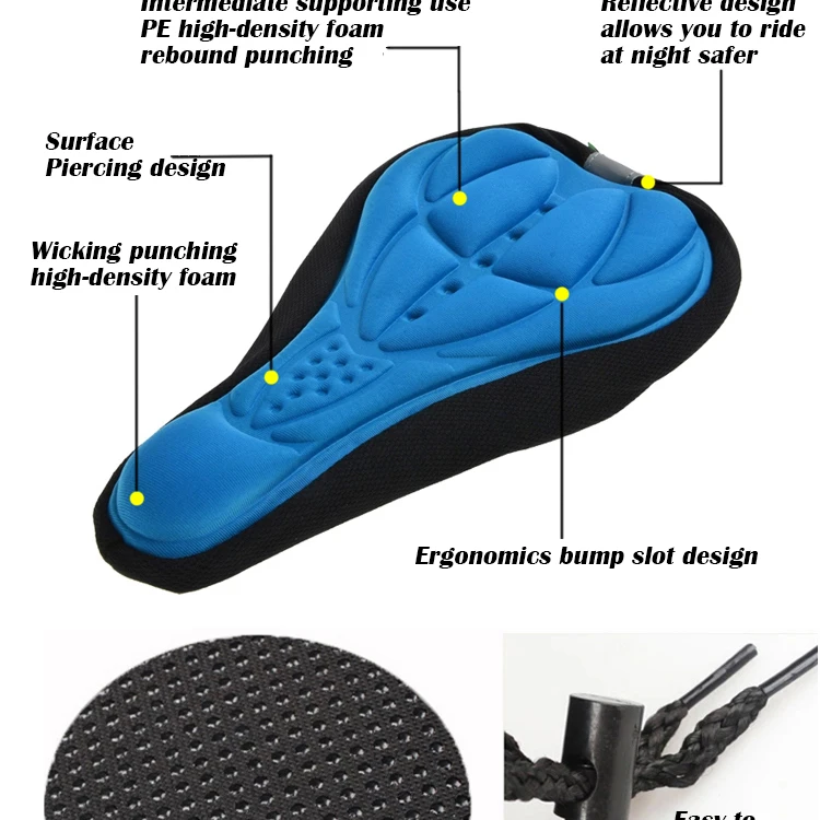 Седло велосипеда 3D мягкий чехол для сиденья гелевая силиконовая подушка Велоспорт для велосипеда Сверхлегкий