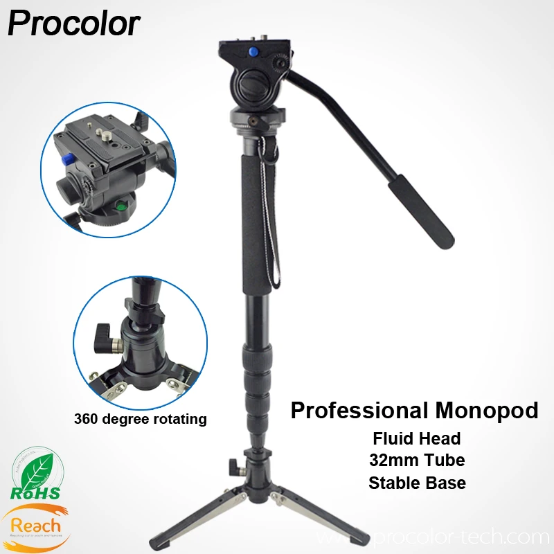 

Professional Photography Aluminum 3-way Monopod with Hydraulic Fluid Head&Monopod stand base For Video Camera DSLR Camcorder