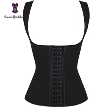 Хорошее эластичное латексный резиновый корсет для талии спереди 3 крючка для талии, тренировочный жилет для коррекции фигуры, корсет под грудь, женский спортивный корсет Korset