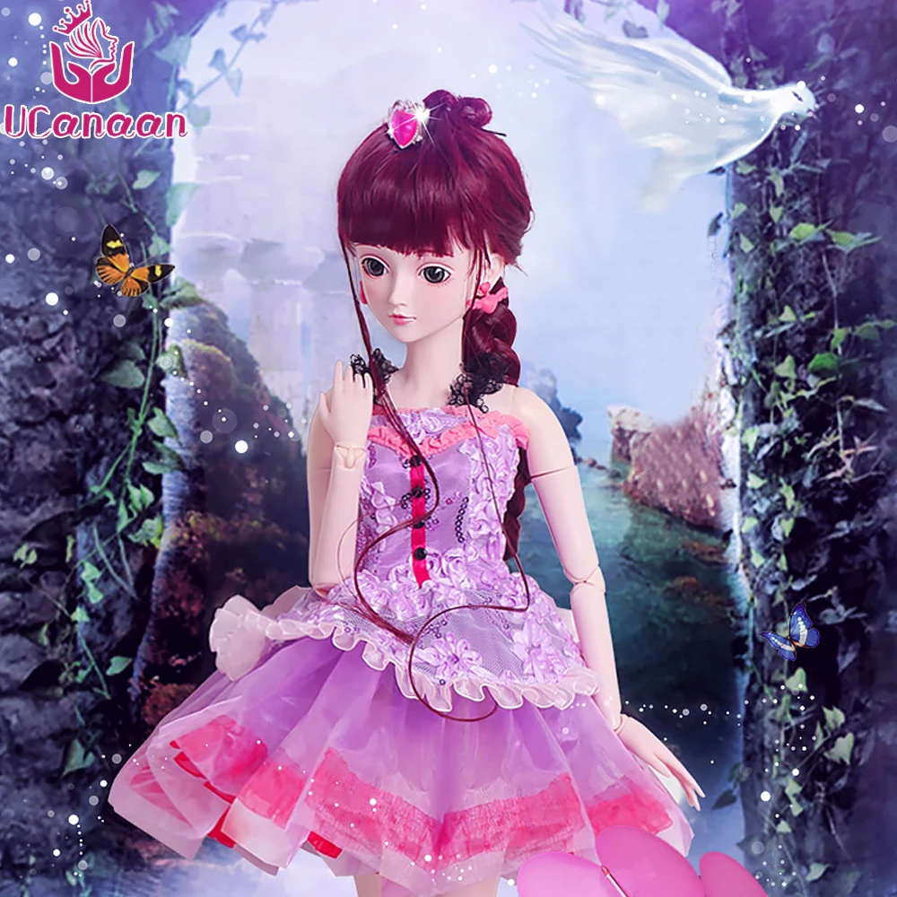 

Ucanaan 1/3 Large BJD/SD 19Joints Rotated Jasmine Fairy Free Make Up Model Reborn Baby For Girls Collection Dolls Toys