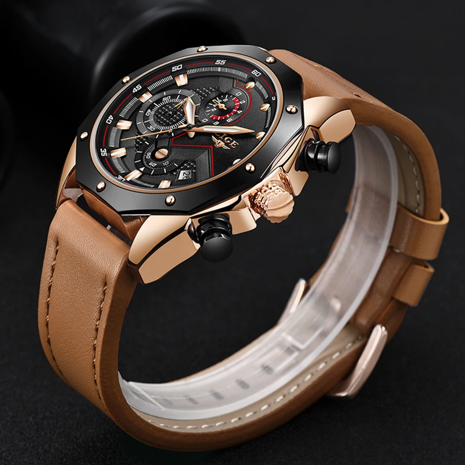 Relojes 2018 LIGE Для мужчин часы лучший бренд класса люкс Для мужчин s Водонепроницаемый кварцевые часы Для Мужчин's Повседневное кожаные