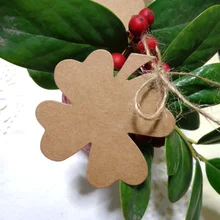 100 шт листок клевера пустая бумажная Закладка подарочные этикетки ручной работы DIY канцелярские принадлежности креативная Цена Этикетка Дерево Висячие бирки офисные принадлежности