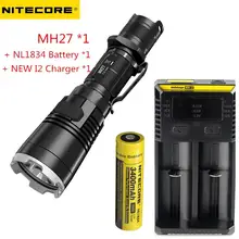 Rechargeable Multitask Flashlight NITECORE MH27 max.1000LM beam distance 462meter Torch + NEW I2 charger + 18650 3500mAh battery