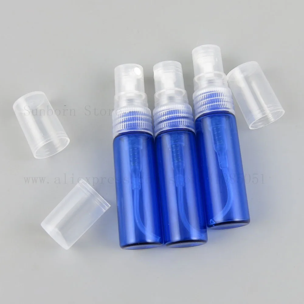 

5pcs 4ml Small Portable Refillable Cobalt Blue perfume Atomizer Mini Glass Bottle With Mist Spray 4cc Fragrance Container
