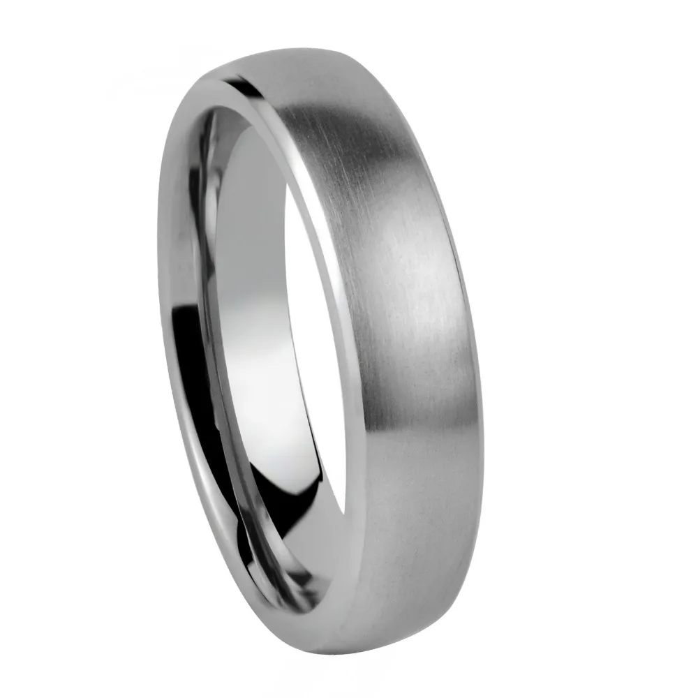 

4MM Classic Simple Brushed Titanium Wedding Engagement Band Ring