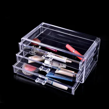

Acrylic Finishing 3 Layer Drawer Make Up Organizer Case Shelf Storage Box Clear Plastic Cosmetic Storage Box Makeup Organizer