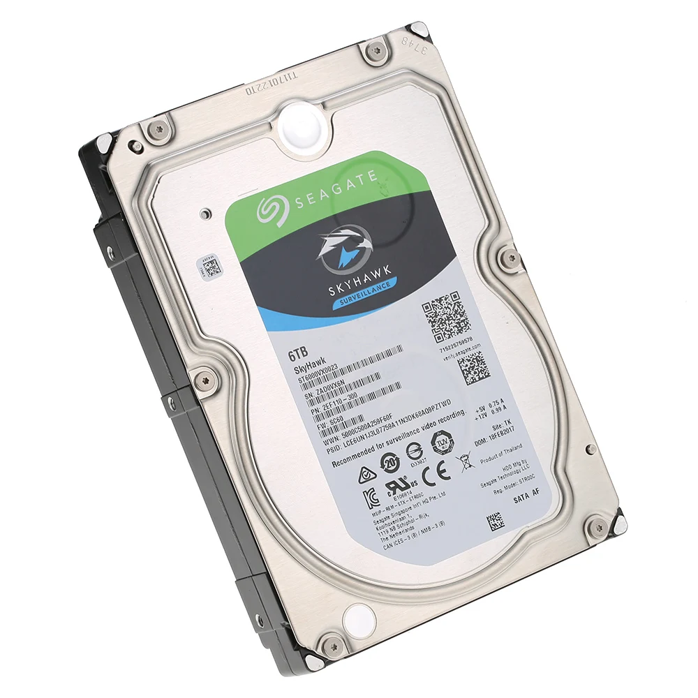 Внутренний жесткий диск Seagate Skyhawk 6 ТБ 7200 об/мин SATA 3 5 дюйма 256 Мб кэш памяти ST6000VX0023| |