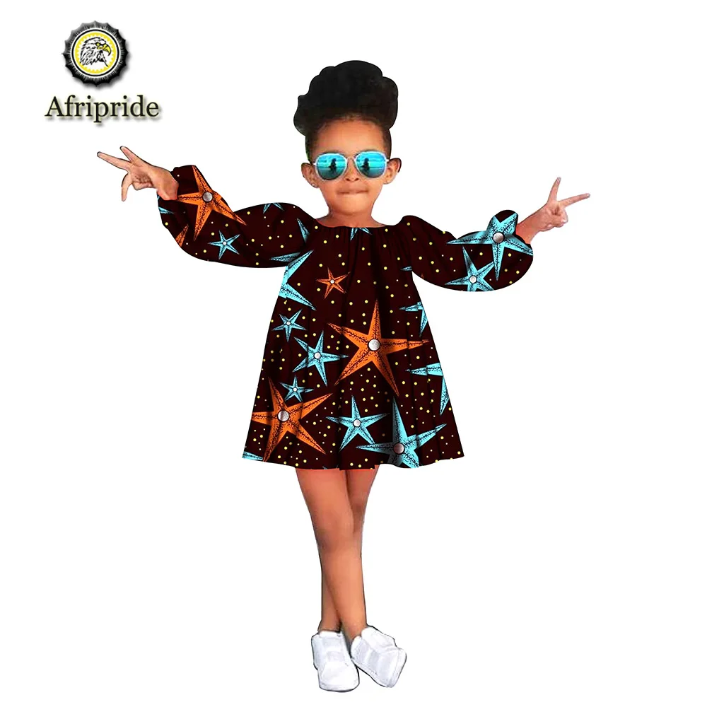 Одежда для детей в африканском стиле детская традиционная Дашики, хлопковые платья красивое мини-платье с длинными рукавами для девочек S1940004
