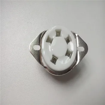 

5pcs ceramic tube socket 5 pin tube socket GZC5-21 silver foot for 807 FU-7 24 37 46 27 FD-422 tube amplifier