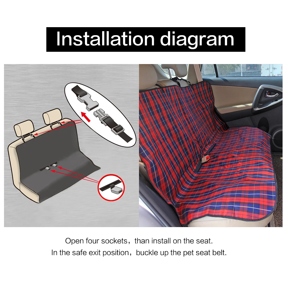 Pet Dog Car Seat Cover Durable Dog Cat Car Hammock Oxford Collapsible Cushion Protector for Travel Back Guard Seat Fence