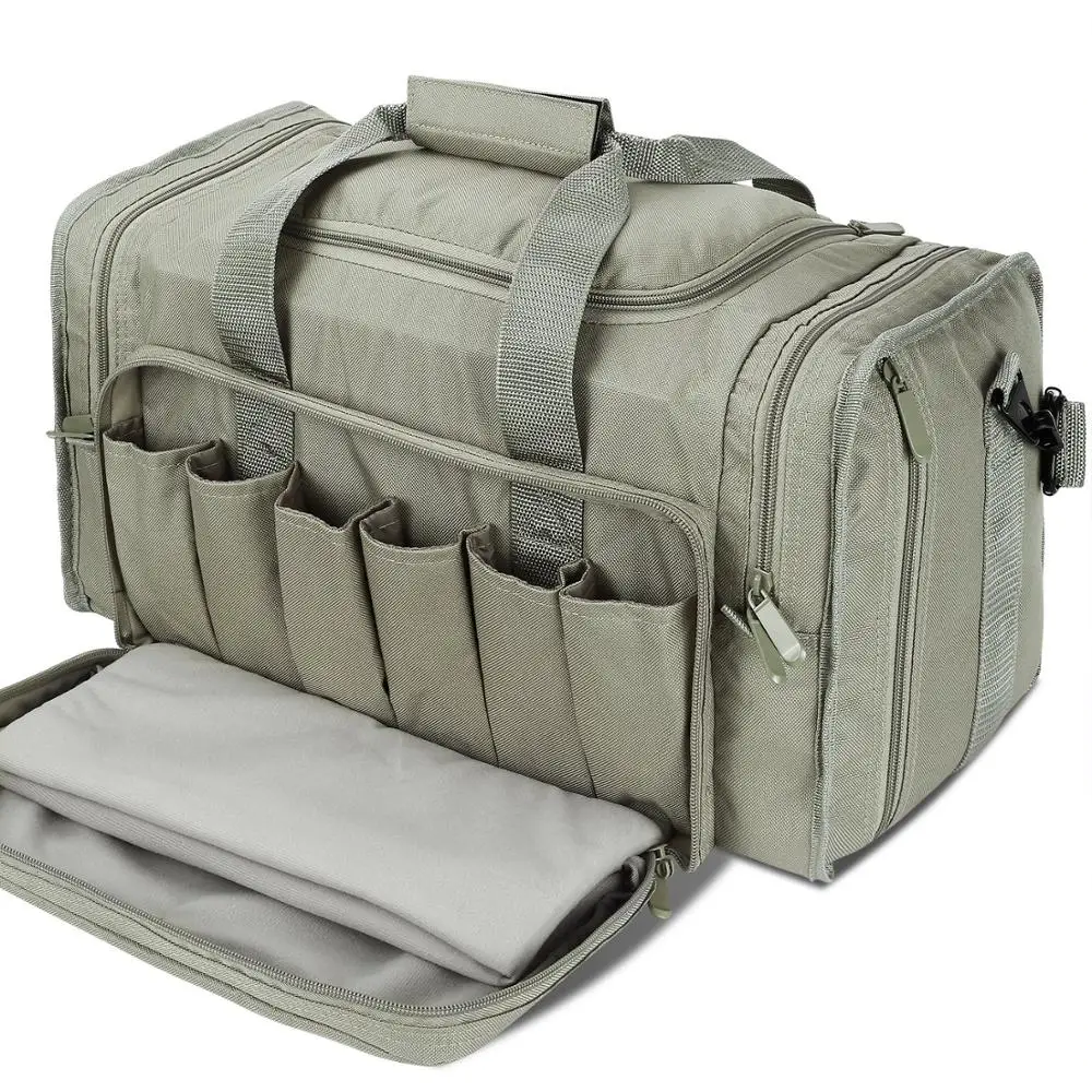 

Multi-function Tactical Gun bag Shooting bag outdoor large-capacity Tactical Package Military lockable zipper (gray)