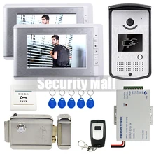 Chuangksafe. 7 “Sistema de Videoportero De Intercomunicación 2 Monitores TFT + Cámara + Bloqueo Eléctrico De La Puerta RFID Puerta de Acceso
