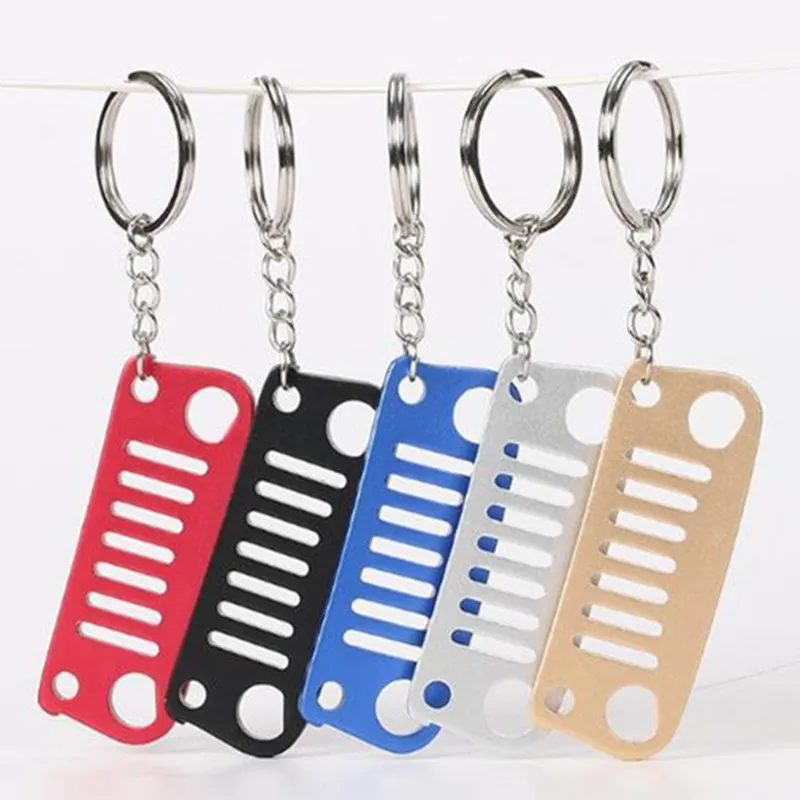 

Car accessories Stainless Steel Grill Key Chain KeyRings KeyChain Holder For Jeep renegade wrangler CJ JK TJ YJ XJ