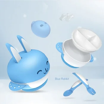 

6pcs Baby Infant Dinnerware Set Warm Insulation Bowls Spoon Fork Cup Nonslip Suction Cup Bowl Kids Baby Feeding Tableware