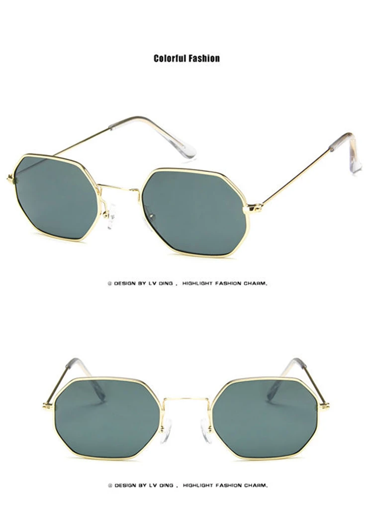 New Hexagonal Sunglasses Women Men classic  glass lenses Brand Designer Vintage Mirror Eyeglasses Oculos De Sol UVB Rays (3)