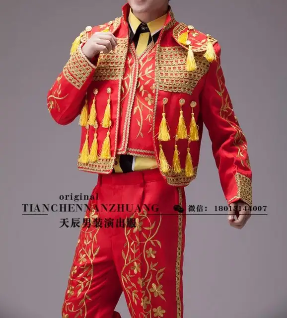 M XL Hot / Spring Male New Fashion The matador performance clothing Palace  embroidered dress Stage costumes three piece suit|suit male|male  performersmale suits - AliExpress