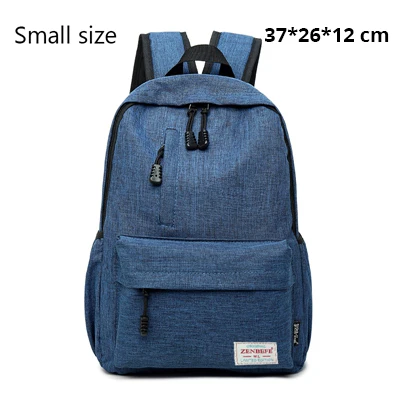 ZENBEFE льняной usb порт для зарядки маленький рюкзак унисекс школьная сумка для подростков школьный рюкзак для студентов рюкзаки дорожная сумка - Цвет: Small dark blue