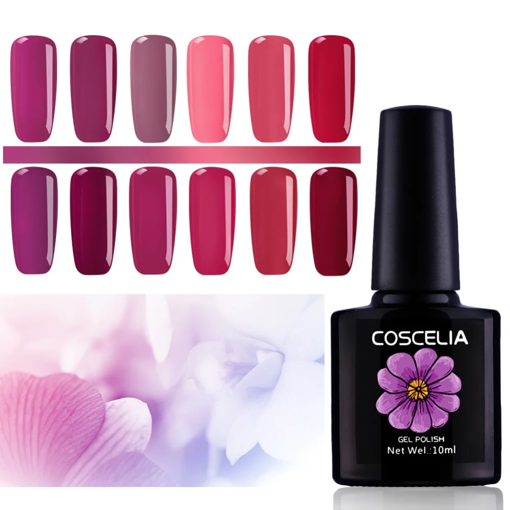 

COSCELIA 10ml UV Gel Nail Polish LED Lamp Gel 80Color Gel Polish Pure Colors Semi Permanent Gel Varnish Nail Primer Base