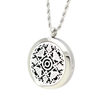 

Not include chain Stainless Steel Flower Leaf Aromatherapy Essential Oil Diffuser Pendant Necklace