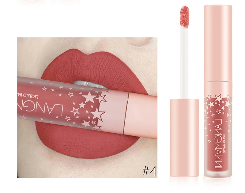Batom à Prova Líquido de Veludo Kit de Maquiagem Langmanni Matte d' Água Sexy Hot Long-lasting Batom Mate Gloss Labial Conjunto 12 Pçs - Set 10 Prova D' Água Sexy Hot Long-lasting Batom