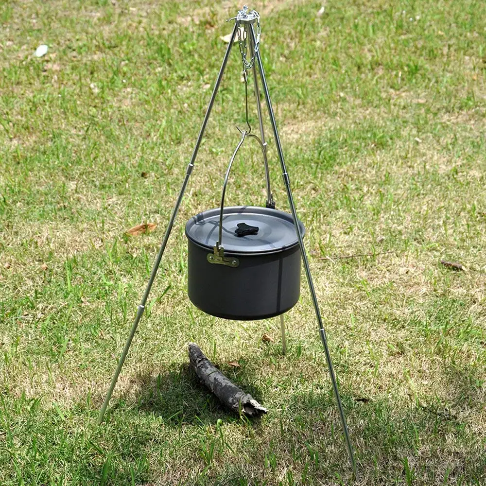 Outdoor Camping Picnic Tripod Portable Cooking Campfire Pot Holder Durable Cast Outdoor Camping Picnic Tripod Portable Cooking Campfire Pot Holder Durable Cast