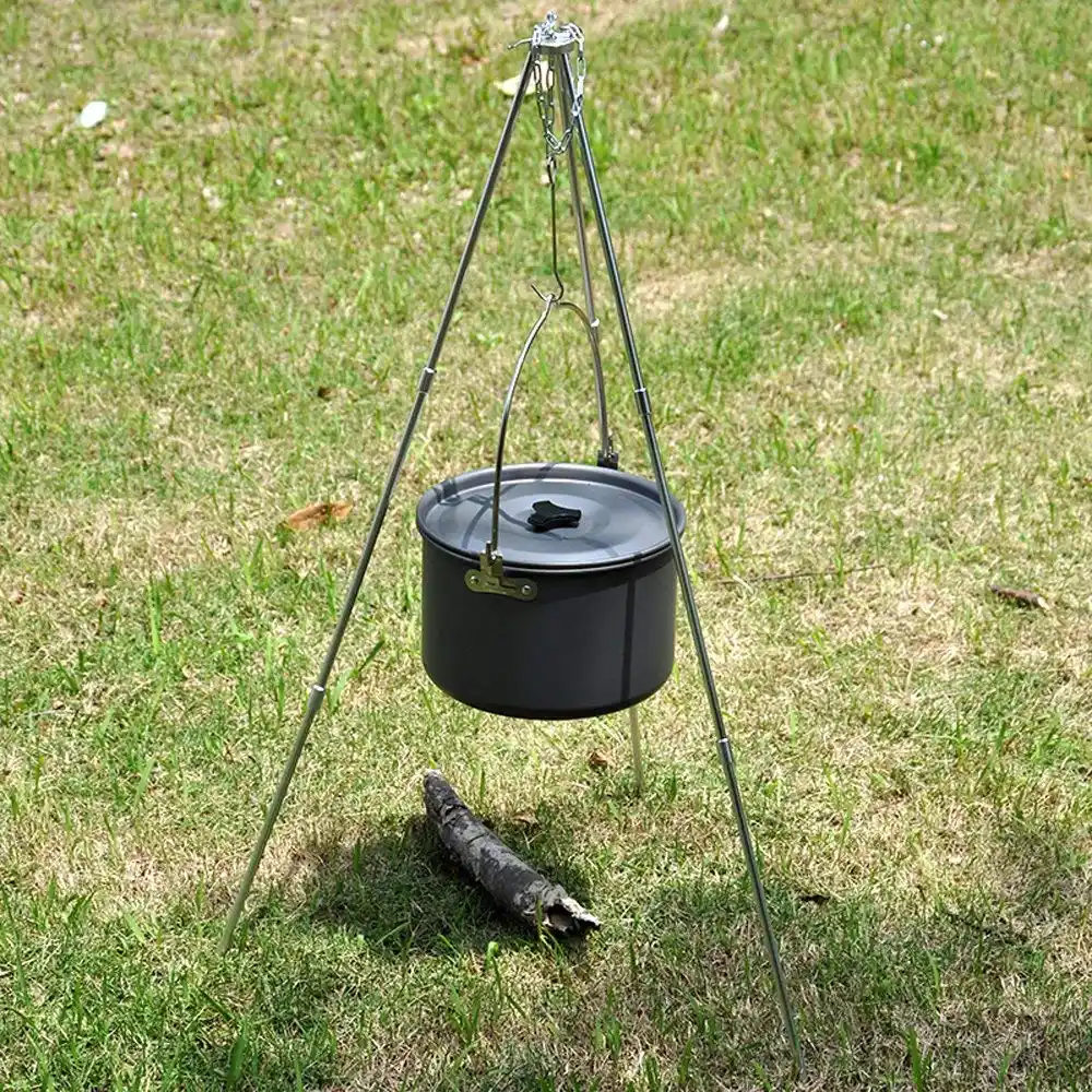Campfire Pot Holder Picnic Cast Outdoor Camping Tripod Cooking High Quality T5B7