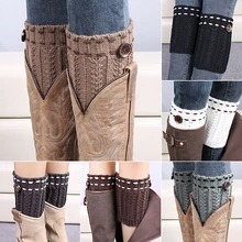 Популярные мягкие Модные женские теплые вязаные крючком носки на пуговицах Гетры Леггинсы 7GDK