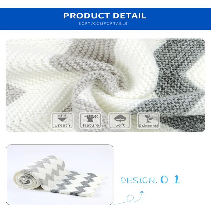 Price Super Soft Newborn Swaddle Wrap Blankets Stripe Knitted Infant Baby Basket Blanket Summer Air Conditioning Toddler Bedding Quilt