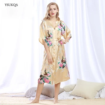 

YSUKQA Women Robes Bathrobes Sexy Silk Slip Nightgown Lace Silk Satin Pajamas High quality Sleepwear