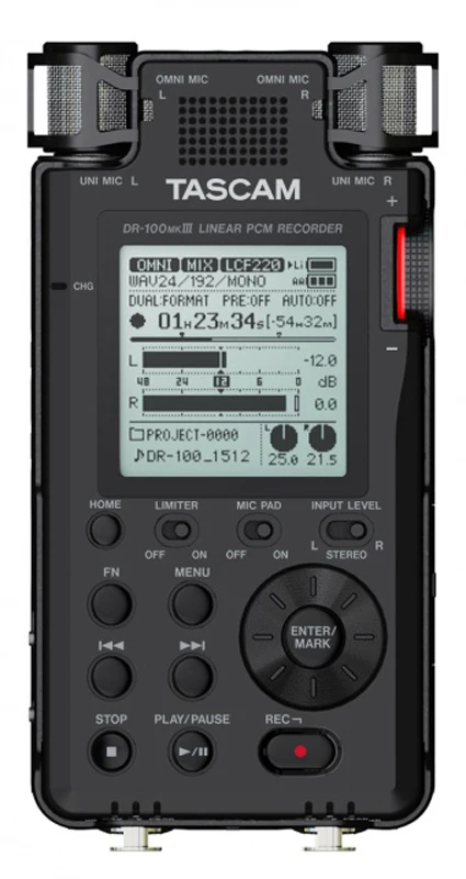 

New Tascam DR-100MKIII portable digital recorder original Road-ready studio-quality 192Khz/24bit compatible linear PCM recorder