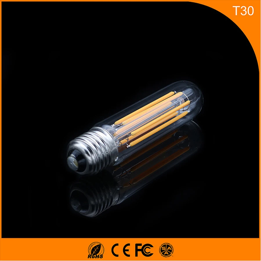 

50PCS 6W E27 B22 Led Bulb, T30 LED COB Vintage Edison Light ,Filament Light Retro Bulb AC 220V