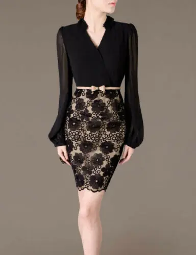 

Women Dresses Chic Lace Long Sleeve Club Party Dress Skinny Bodycon Summer Sexy Mini Dress Girls vestidos 2019 NEW