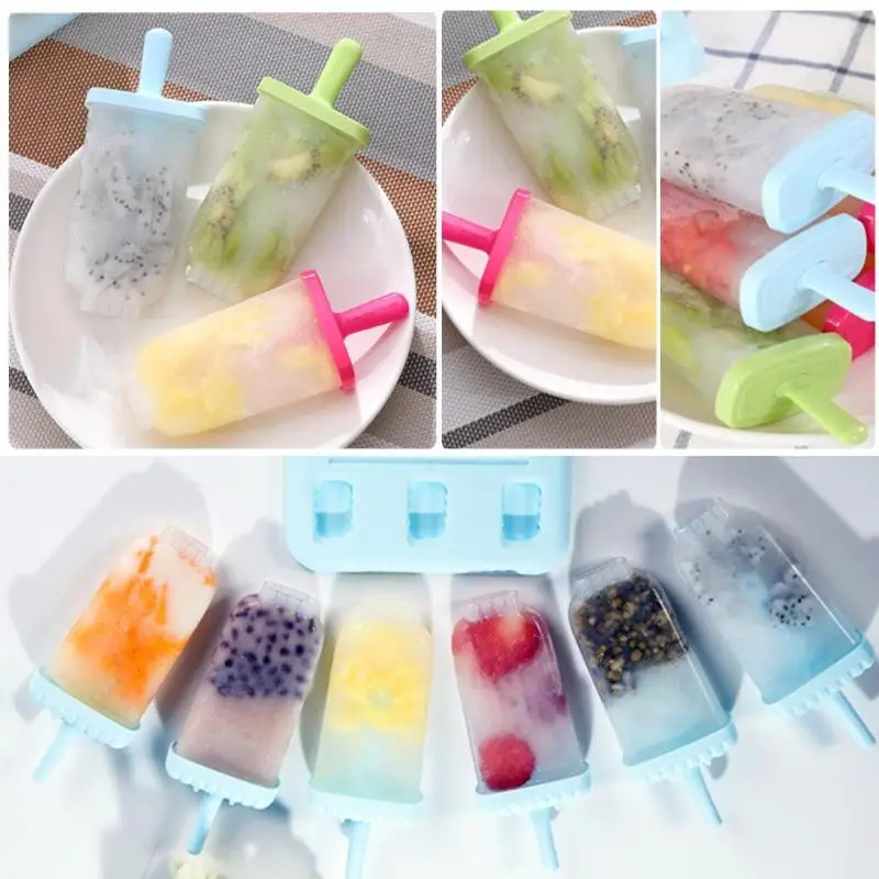 6 шт./компл. DIY для мороженого на палочке пресс формы льда лоток прямоугольной