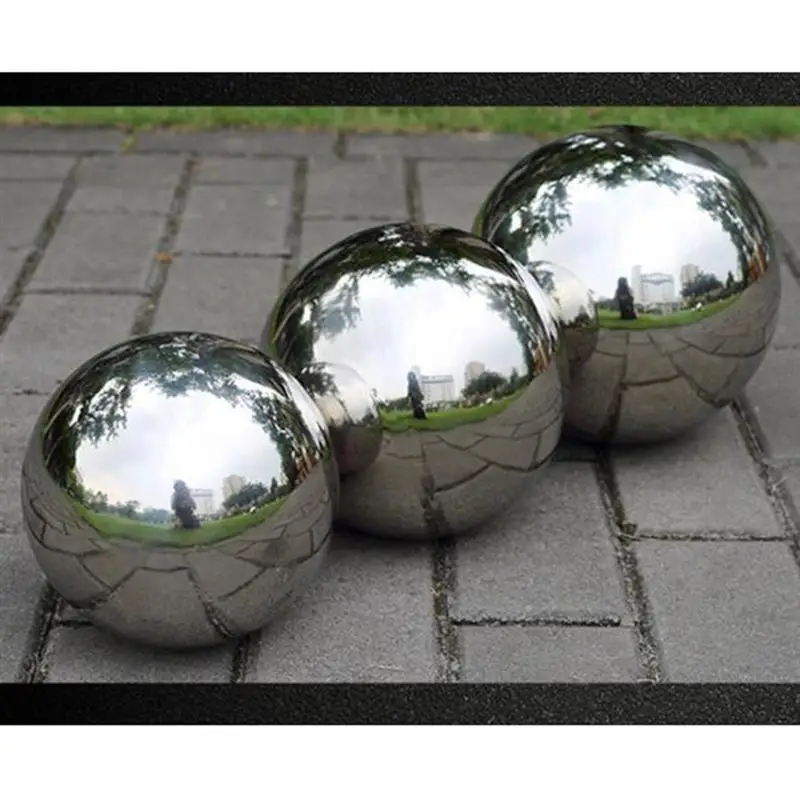 Зеркальная полировка из нержавеющей стали полый металлический шарик 1,0 мм Толщина стены шар украшения сада