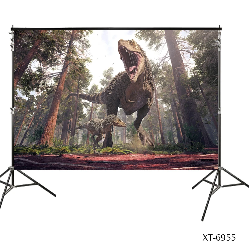 3D Jurassic World Dinosaur Kids Birthday Party Photography Studio Backdrop Background Dinosaur Theme Photography Backdrops Props