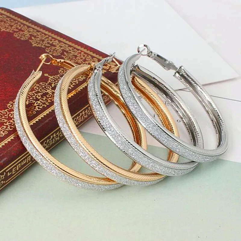 Hot new silver plated big Smooth Circle earrings fashion classic women jewelry best gift Fashion big round earrings New style - Image 3