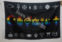 Coexist Rainbow World Peace Love Human Rights Religious Gay Pride Flag hot sell goods 3X5FT 150X90CM Banner brass metal holes