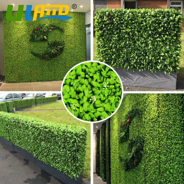 ULAND Artificial Wall Grass Fake Mesh Hedge Panels 1.5 SQM Boxwood