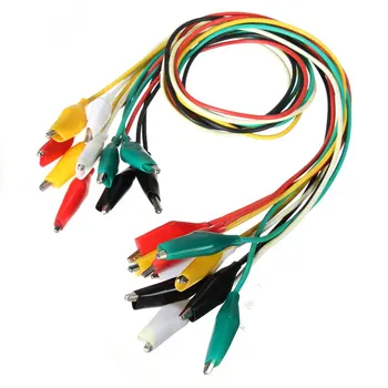 

10pcs Crocodile Clips Test Leads in 5 Colors Each Wire Length 50CM