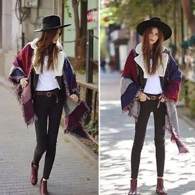 

Fashion Large Scarves Women Long Cashmere Winter Wool Blend Soft Warm Plaid Scarf Wrap Shawl Plaid Scarf