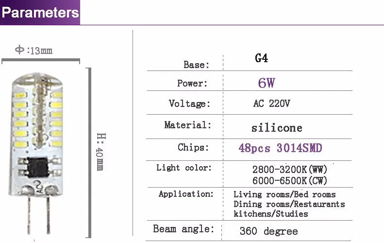 5 шт. Led 220 V G4 лампа G4 светодиодные лампочки постоянного/переменного тока 12В 220V3W-12W SMD 3014 Светодиодный прожектор 360 Угол луча заменить для хрустальной люстры