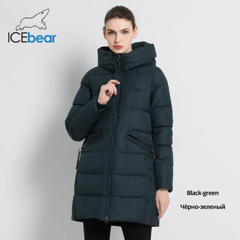 ICEbear New Women's Winter Coat Fashion Woman Jacket Female Cotton Jackets Hooded Ladies Coat Warm Brand Clothing GWD18203I - Цвет: G812