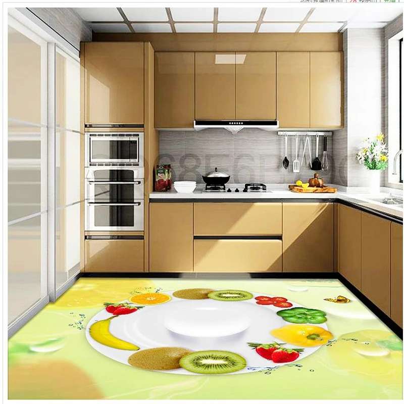 beibehang 3D stereoscopic floor kitchen floor perspective backdrop fruits self-adhesive 3D floor PVC waterproof floor display layers plant shelf organizer balcony metal floor flowers stand holder backdrop suporte para plantas balcony furniture