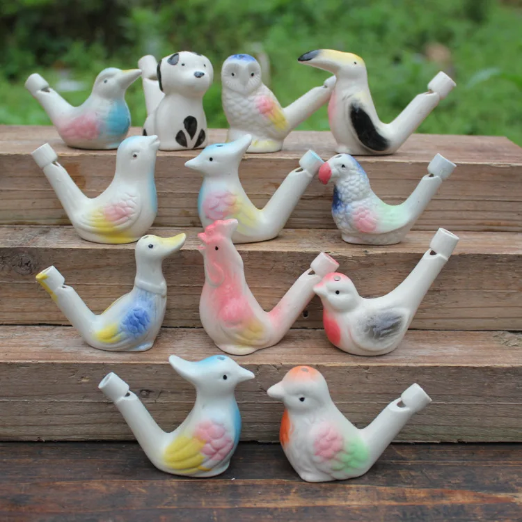 

50pcs Ceramic water bird whistle clay glazed bird whistle free shipping wen6456