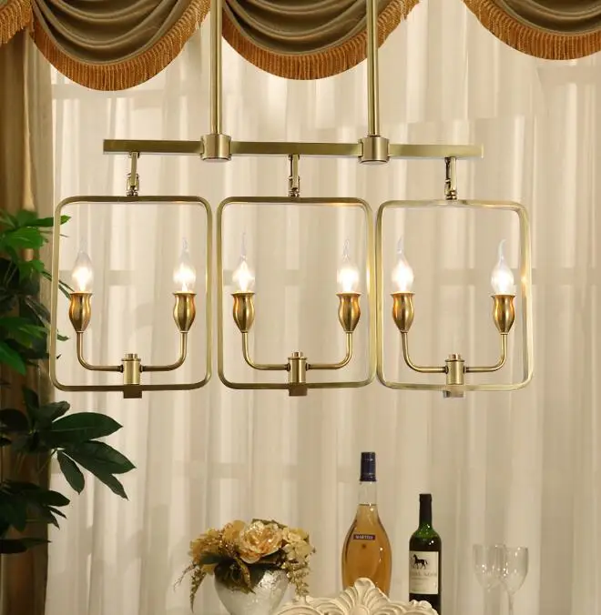 

American style all copper Pendant Lights Simple bar shop study Nordic creative villa country art atmosphere lamp LO886 t107
