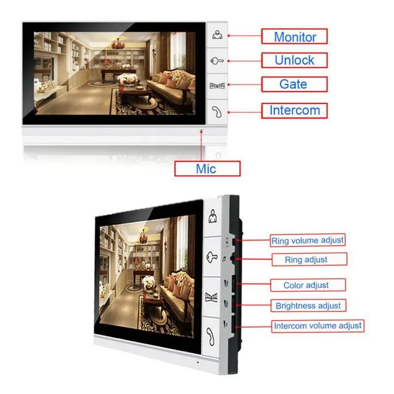 9 &quotдюймовый цветной цифровой экран TFT 800x480 LCD широкоформатный монитор для