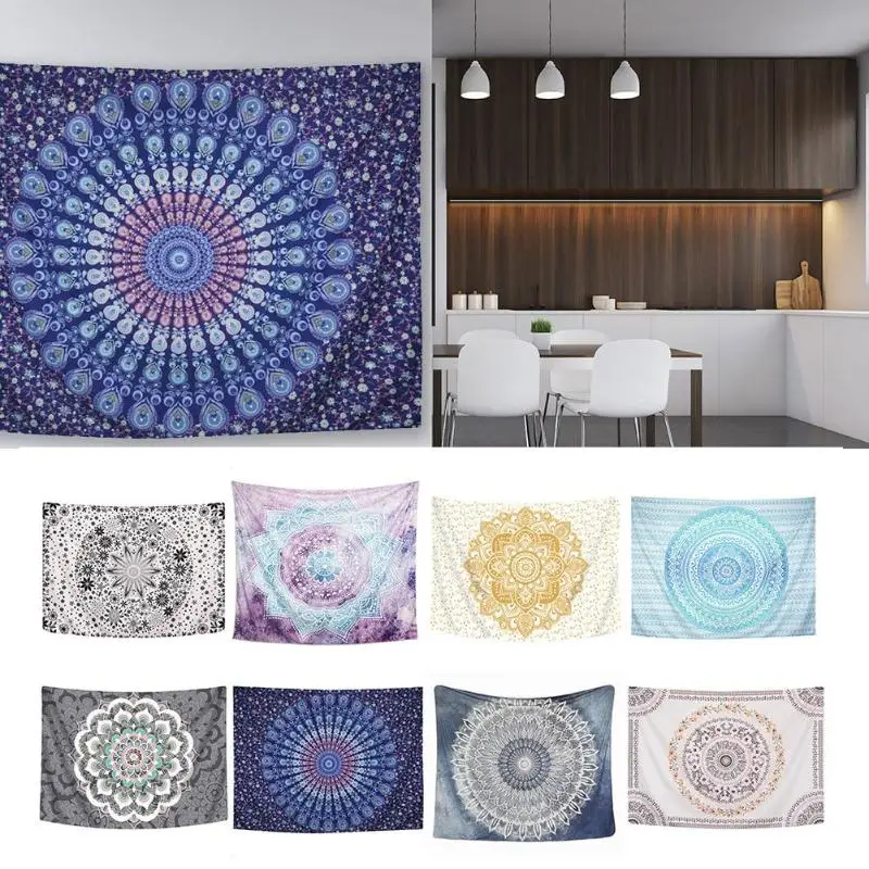 

Mandala Tapestry Polyester Wall Hanging Boho Print Blanket Picnic Yoga Mat Camping Mattress Travel Beach Sleeping Pad Home Decor