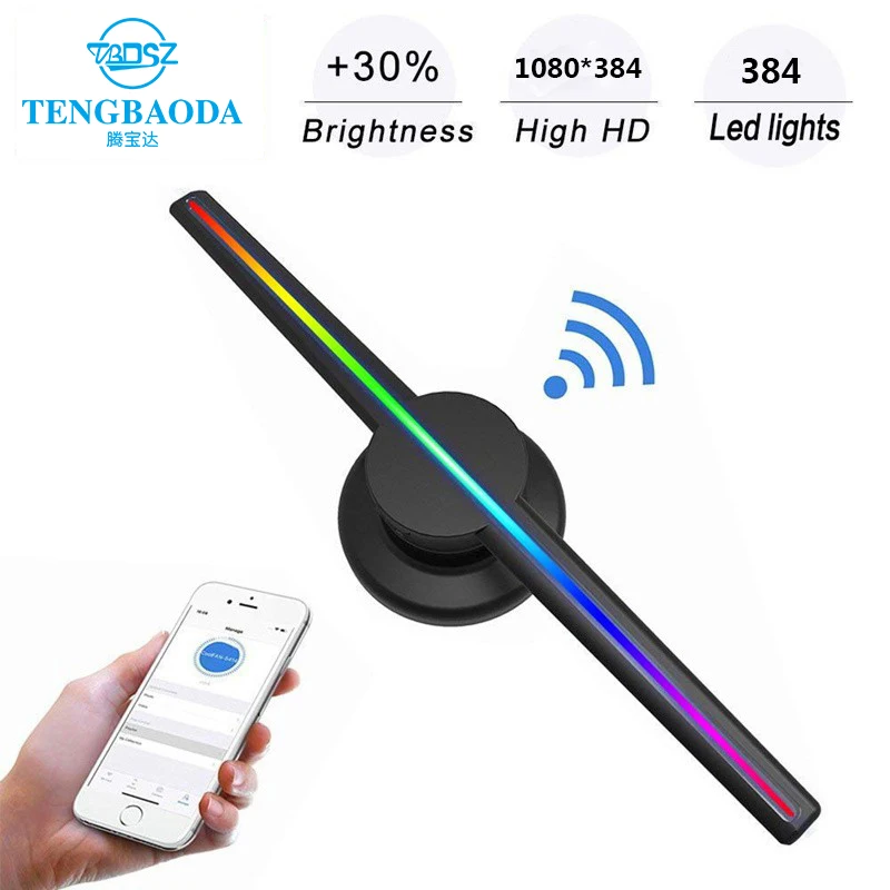 TBDSZ 3D wifi голограмма рекламный дисплей светодиодный вентилятор 42 см голографическое изображение голый глаз светодиодный проектор