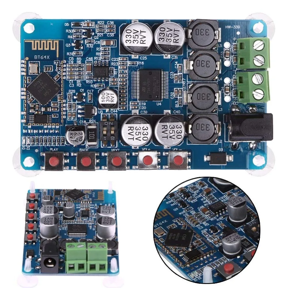 Digital Amplifier Board CSR8635 Bluetooth 4.0 Chip BT Audio Receiver Amplifier Board Module Parts Red Blue Digital Amplifier Board CSR8635 Bluetooth 4.0 Chip BT Audio Receiver Amplifier Board Module Parts Red Blue