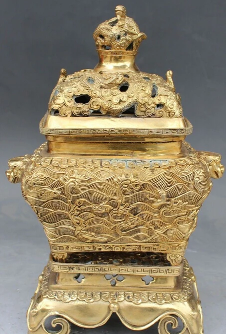 

13 Chinese Fengshui Bronze Fly Dragon Lion incense burner Censer Bowl Pot Statue R0707 Discount 35%